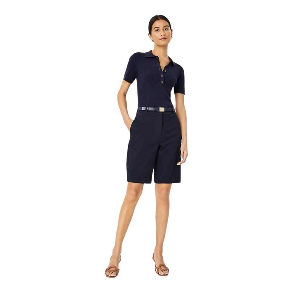 Ann Taylor Atlantic Navy Boardwalk Shorts Tailored Design classic fit EUC